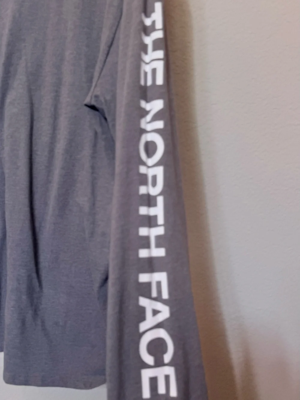 The North Face Long Sleeve Crew Tee - Gray with White Logo